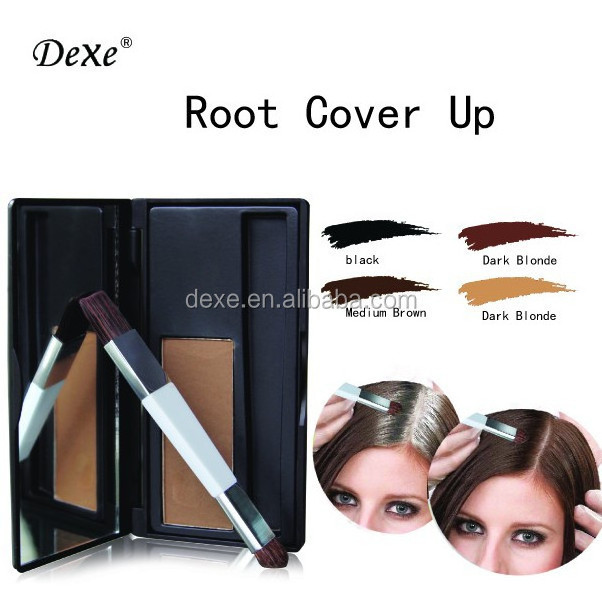 Root touch up of amazing wow effect with makeup brushroot cover up for hair color dye