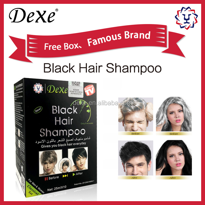 Dexe OEM ammonia free mousse bubble dark brown herbal bright black men permanent black hair dye shampoo