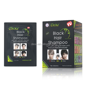 Dexe OEM ammonia free mousse bubble dark brown herbal bright black men permanent black hair dye shampoo