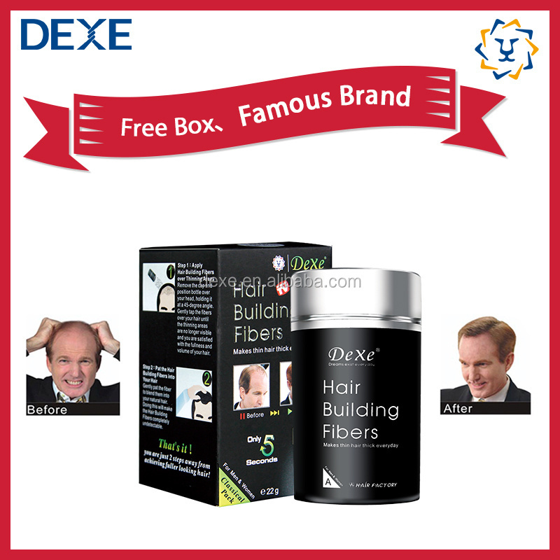 Dexe hair fiber powder instant hair thickening fibers with hair fiber applicator