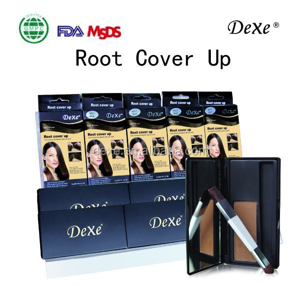 Root touch up of amazing wow effect with makeup brushcamouflages root for hair color dye