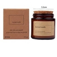 Wholesale Colored Amber Candle Jars Christmas Empty Candle Container Luxury Glass Candle Jar With Cork Lids