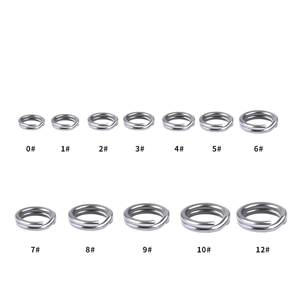 0#1#2# 3# 4# 5# 6# 7# 8# 9# 10# 11# 12#Solid ring Stainless steel 304 material 100pcs/bag orrosion resistant fishing accessories