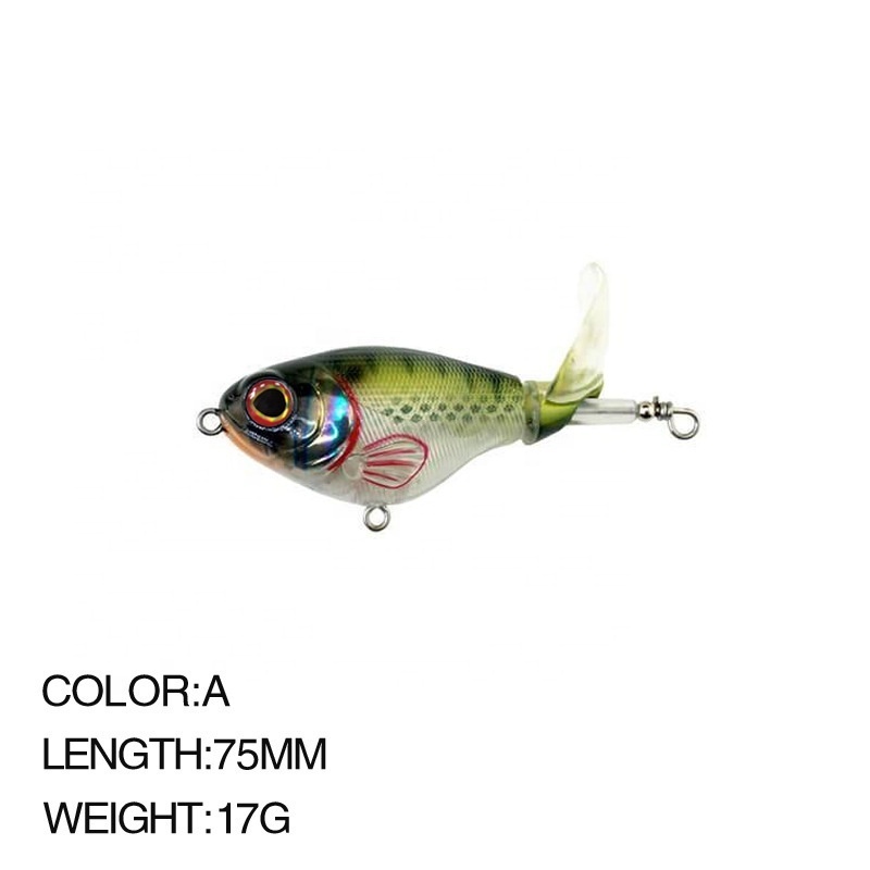 New Design Whopper Plopper Hard Bait 75mm 17g Rotating Wobbler Topwater Pike Bass Artificial Bait Crankbaits