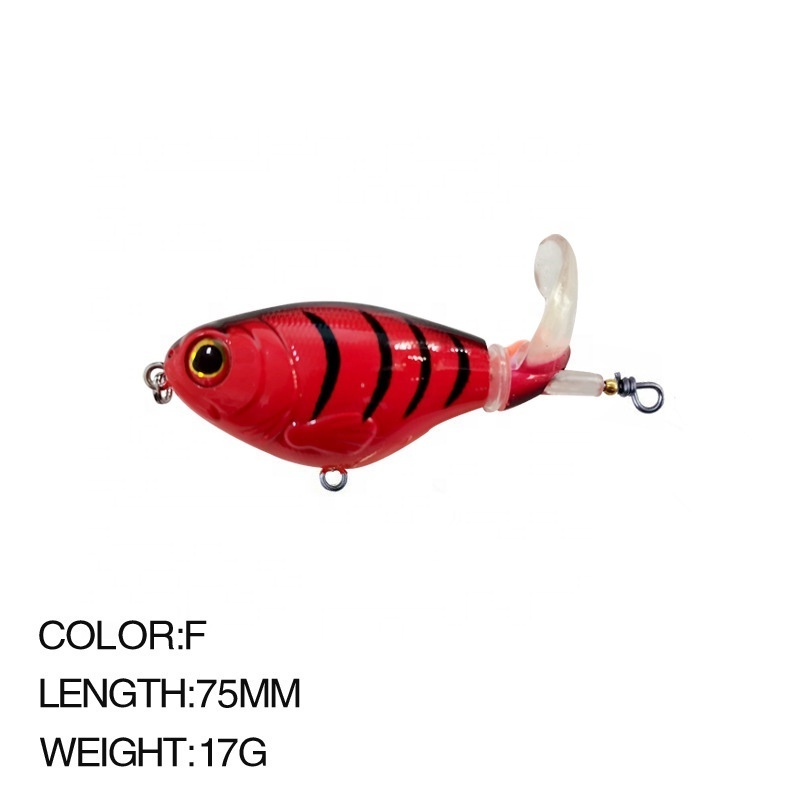 New Design Whopper Plopper Hard Bait 75mm 17g Rotating Wobbler Topwater Pike Bass Artificial Bait Crankbaits