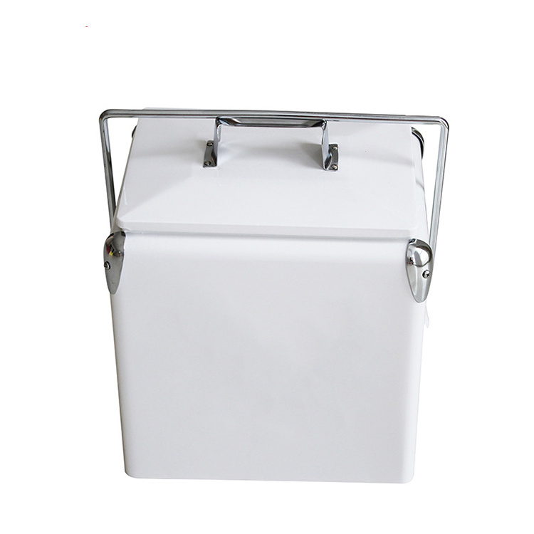 13L metal mini outdoor cooler box ice beer portable cooler box for picnic