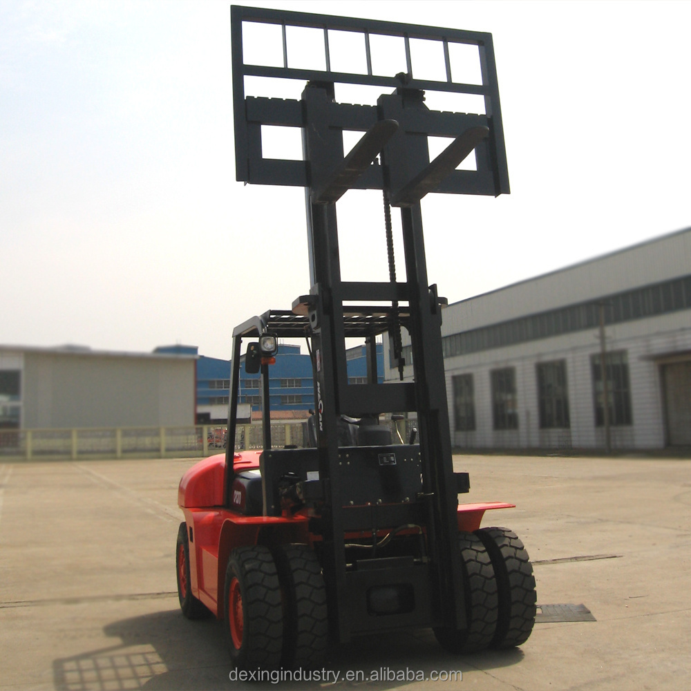 7.0 Tonne Forklift 4.5 Metre Lift Side Shift Fork Positioner Dual Front Tires