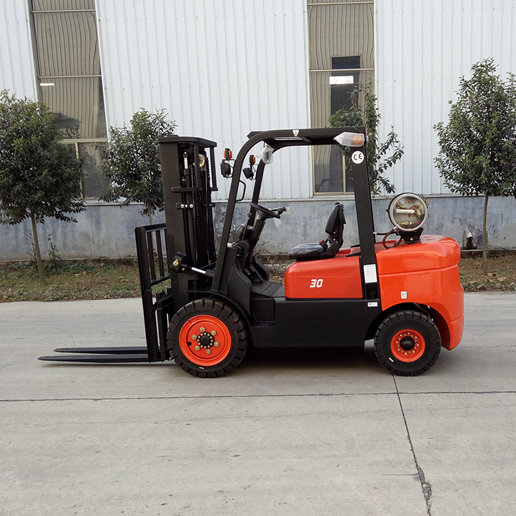 3 ton gasoline engine CPCD30  diesel 3 ton forklift fully enclosed cab with heater/air conditioner