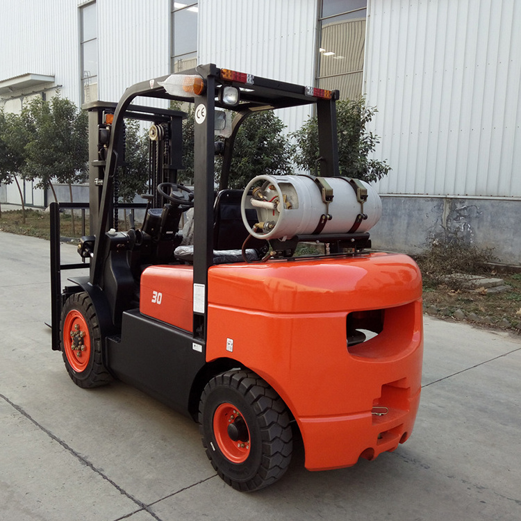 3 ton gasoline engine CPCD30  diesel 3 ton forklift fully enclosed cab with heater/air conditioner