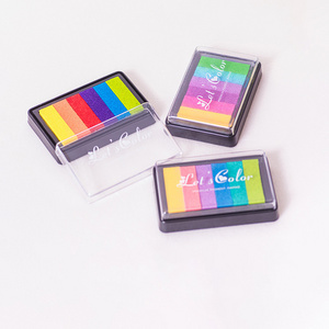 Hot sale 6-color custom quick drying ink pad toy craft ink pad with case