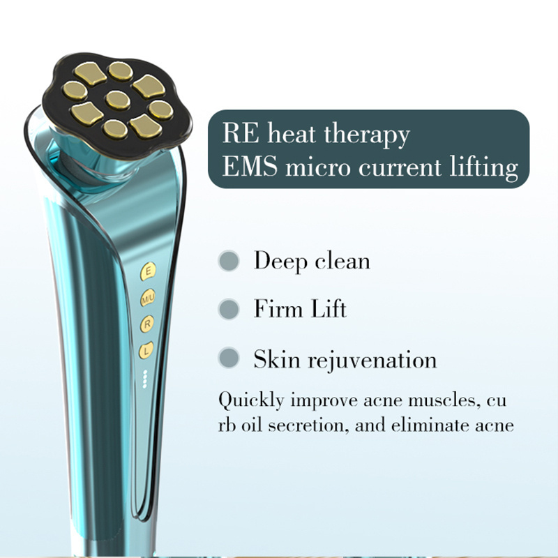 2024 Newest Portable Beauty Equipment Rf Skin Care Cleaner Ems Face Massager Lifting Facial Device