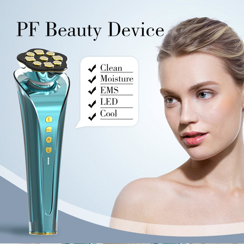 2024 Newest Portable Beauty Equipment Rf Skin Care Cleaner Ems Face Massager Lifting Facial Device