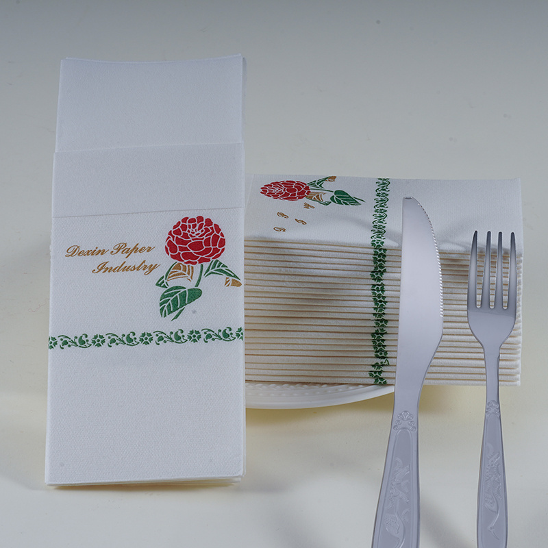 Wholesale Disposable Airlaid Linen Feel Napkins White 1-ply Guest Towels Colored Printed Serviettes For Dinner Bag Style