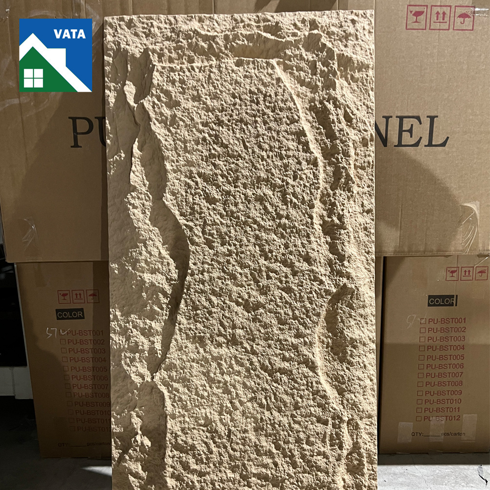 3D Texture PU Stone Polyurethane Artificial Stone Cladding Faux Stone Wall Panel for Exterior