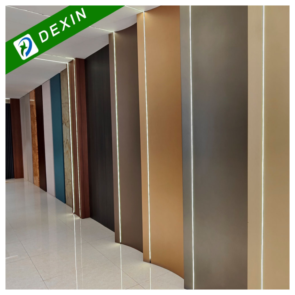 PVC, PET, Metal, Fabric, Leather Faced Wall Panel Bamboo Charcoal Fiber Wood Veneer for Interior Decoration