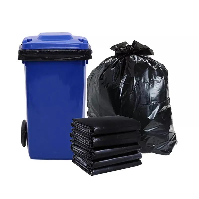 Factory low price wholesale Black plastic large garbage bag plastic garbage bag lining plastic dustbin lining