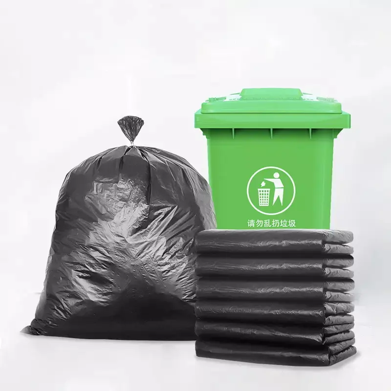 Factory low price wholesale Black plastic large garbage bag plastic garbage bag lining plastic dustbin lining