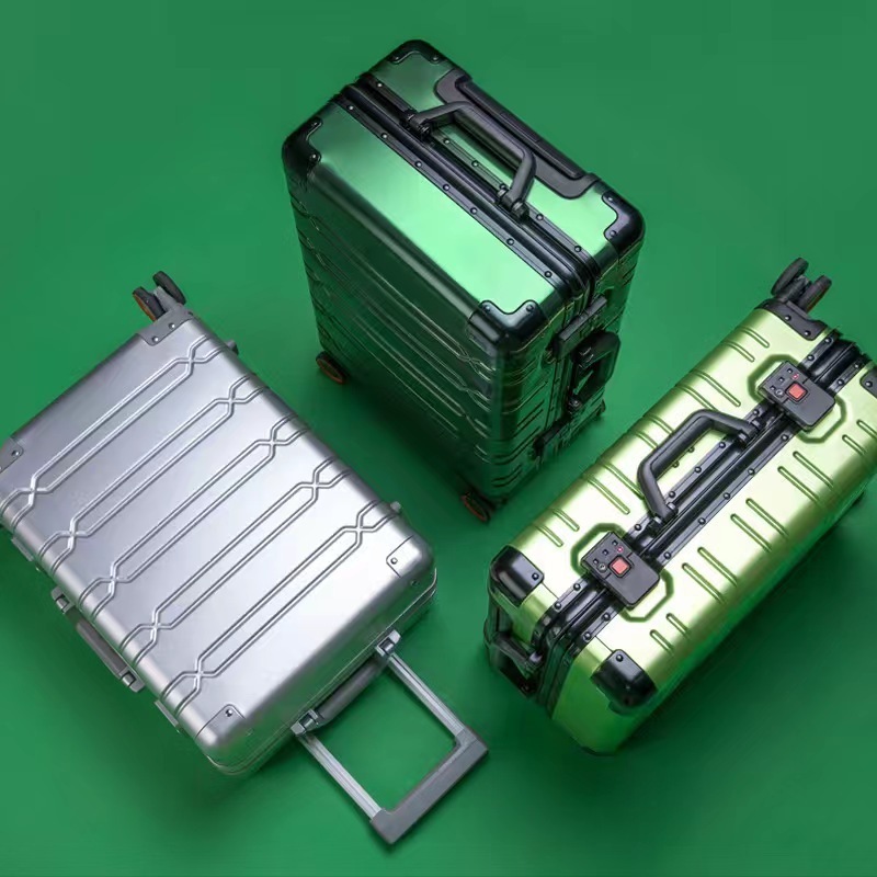 Custom All Magnesium Aluminum alloy Luggage Luxury Metal Gifts Travel Trolley Suitcase With TSA Lock