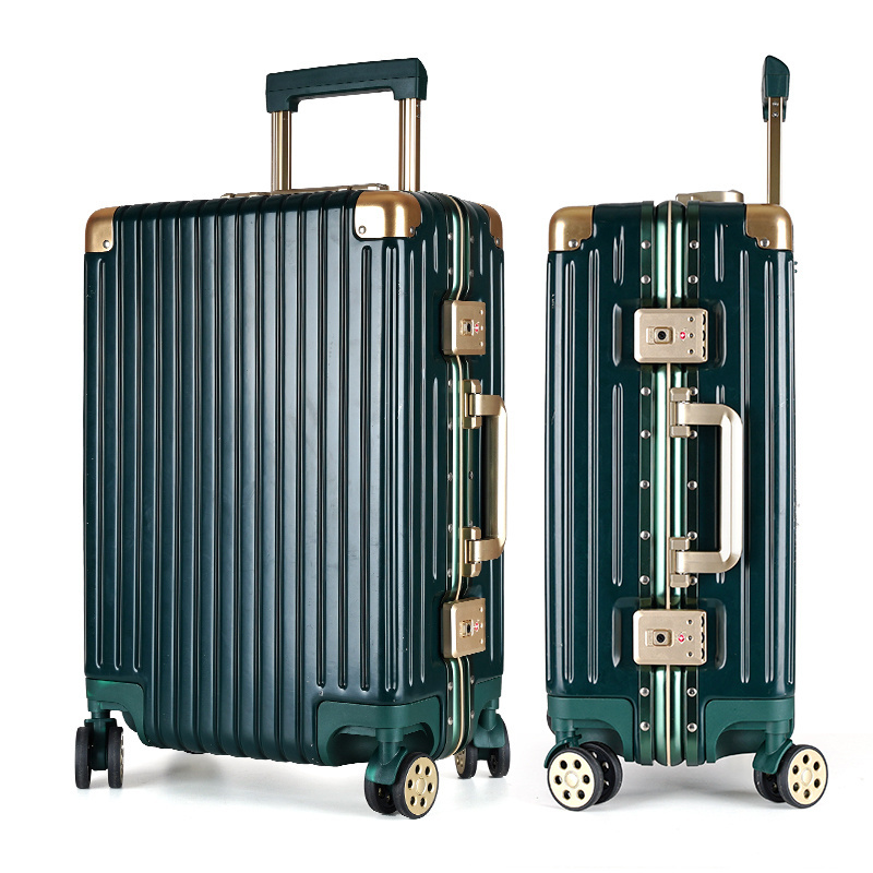 Custom 20'' 24'' 28'' Aluminum Frame Hard Shell Luxury carry-on Travel Trolley Bags Suitcase Luggage With TSA Lock