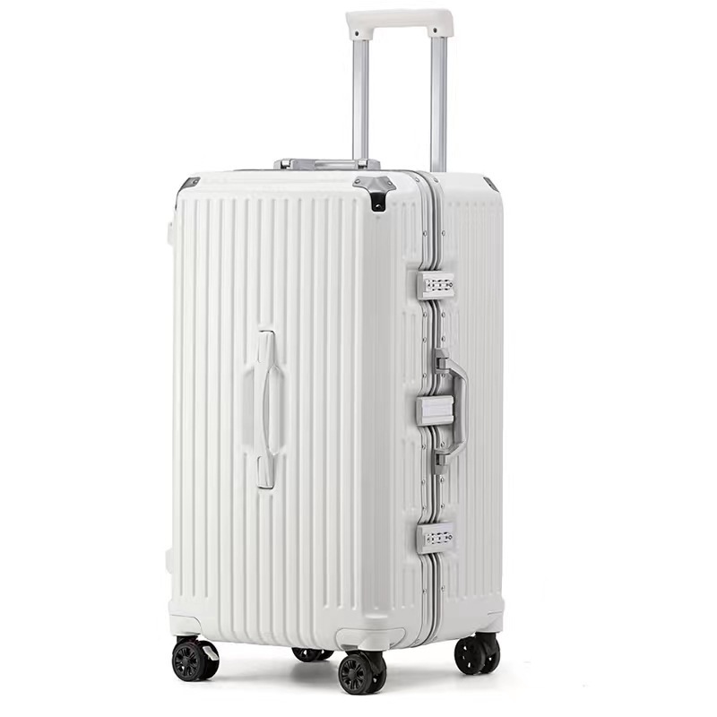 Custom 20/24/26/29 inch Large Capacity Aluminum Frame Trolley Travel Suitcases Luggage With Cup Holder