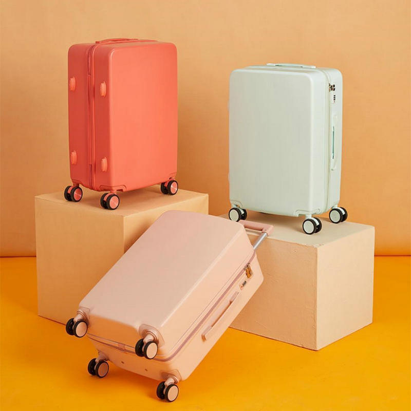 OEM Custom Hard Shell Makeup Boxs Suitcase Carry On ABS Pink Travel Trolley Bag Luggage Set With Wheels for girls