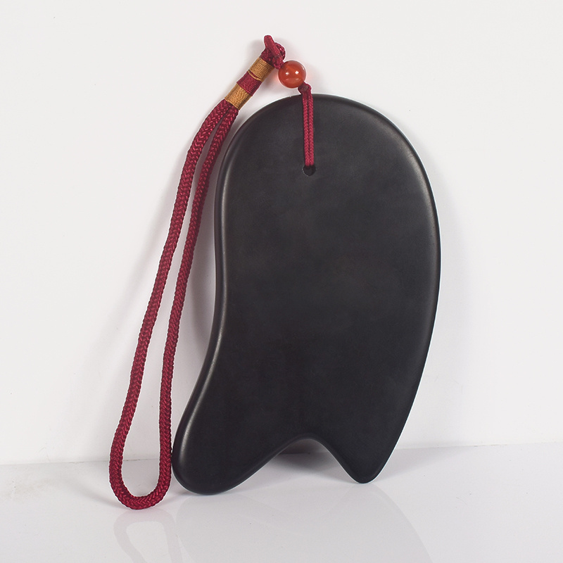 Wholesale Crystal Energy Stone Body Gua Sha Massage Tool Natural Bian Stone Gua Sha Board Black Stone Scraping Massager