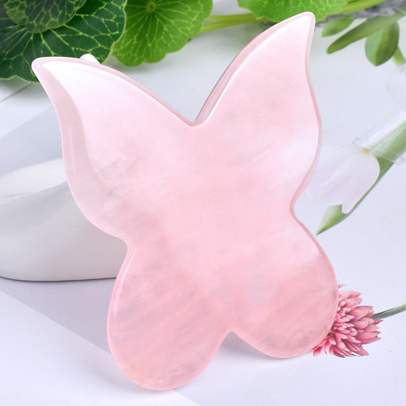 Hot Selling Butterfly Gua Sha Massager Skincare Guasha Tool Natural Rose Quartz Gua Sha