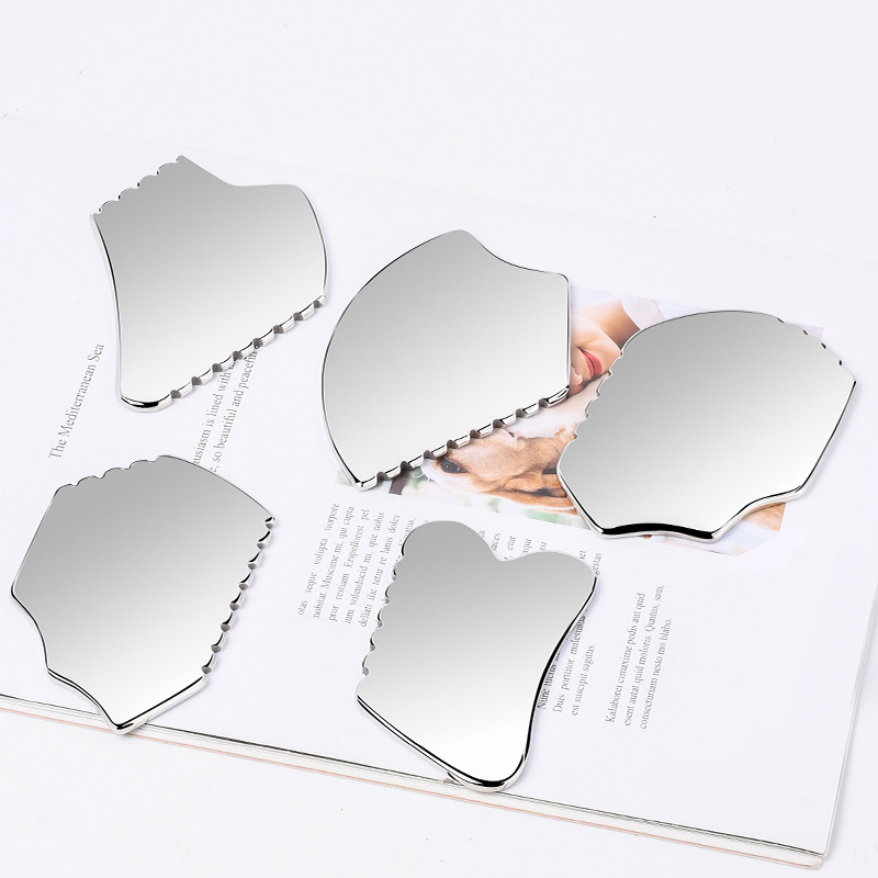 Optimal Price Wholesale Stainless Steel Gua Sha Facial Scraping Massage Tool Custom Logo Metal Stainless Steel GuaSha Set