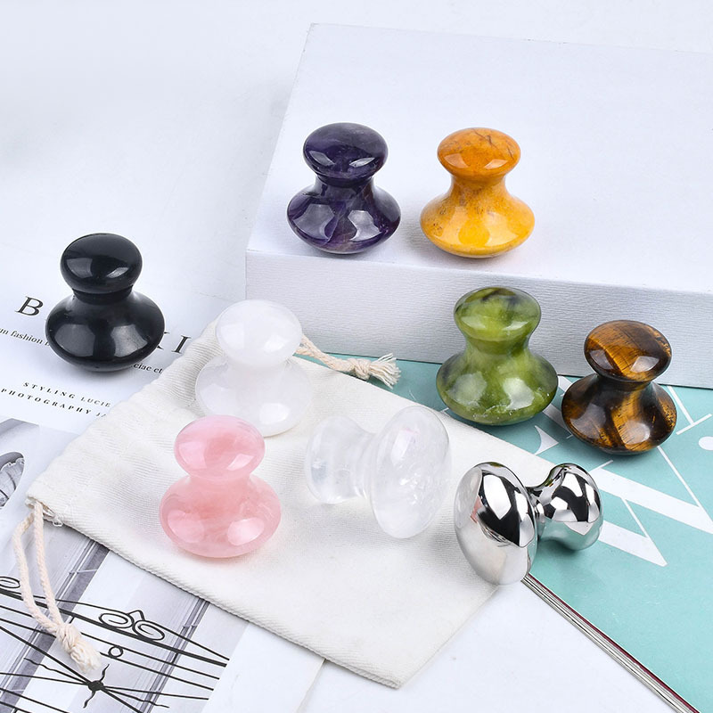 Hot Selling Mushroom Shape Jade Stone Eye Face Skin Care Guasha Massager Custom Logo Natural Crystal Facial Gua Sha Tool