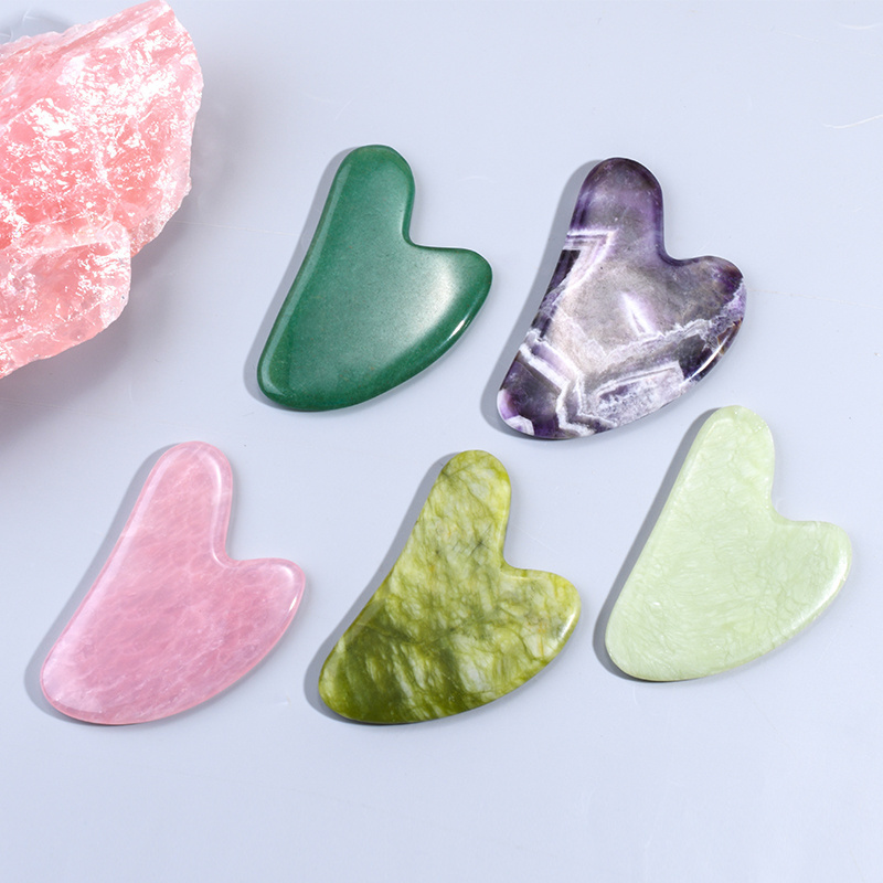 Rose Quartz Gua Sha Wholesale Natural Gemstone Jade Gua Sha Stone Tool For Face