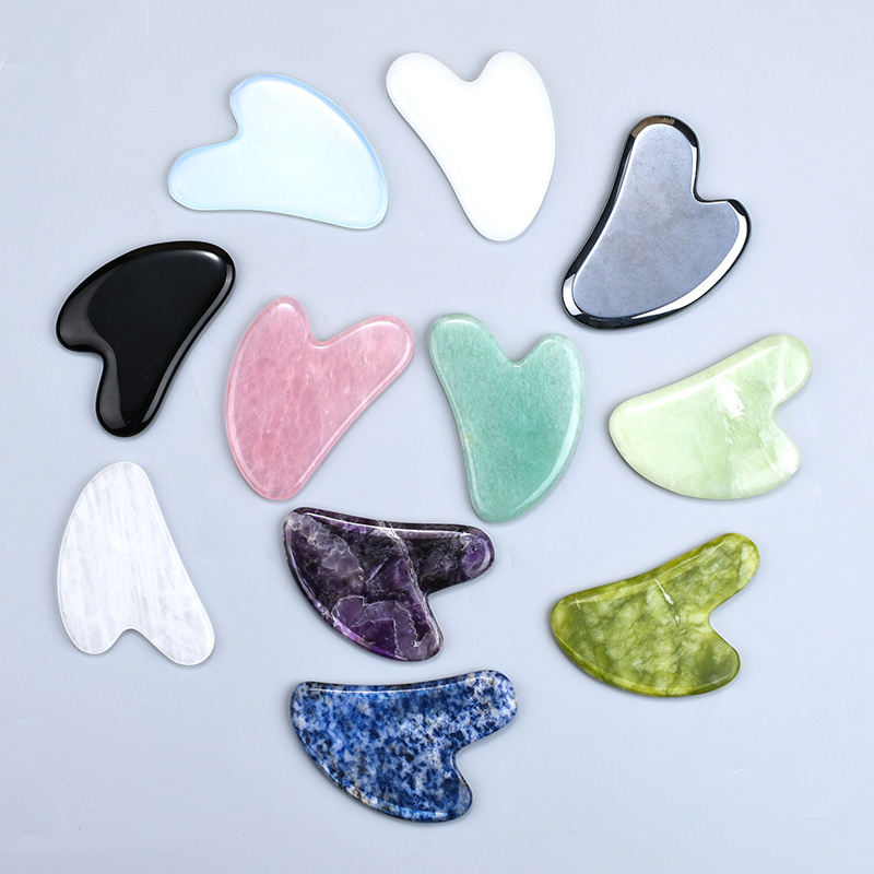 Rose Quartz Gua Sha Wholesale Natural Gemstone Jade Gua Sha Stone Tool For Face