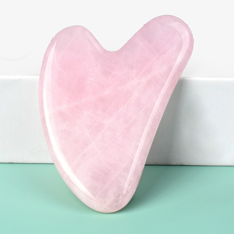 Wholesale Natural Rose Quartz Gua Sha Face Beauty Tool Pink Jade Gua Sha Stone Massager Custom Guasha Rose Quartz Products