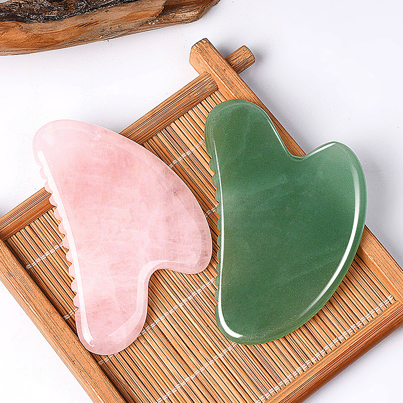 Newest Style Pure Natural Crystal Facial Anti-aging Gua Sha Board Gemstone Skincare Massage Jade Stone Guasha Tool