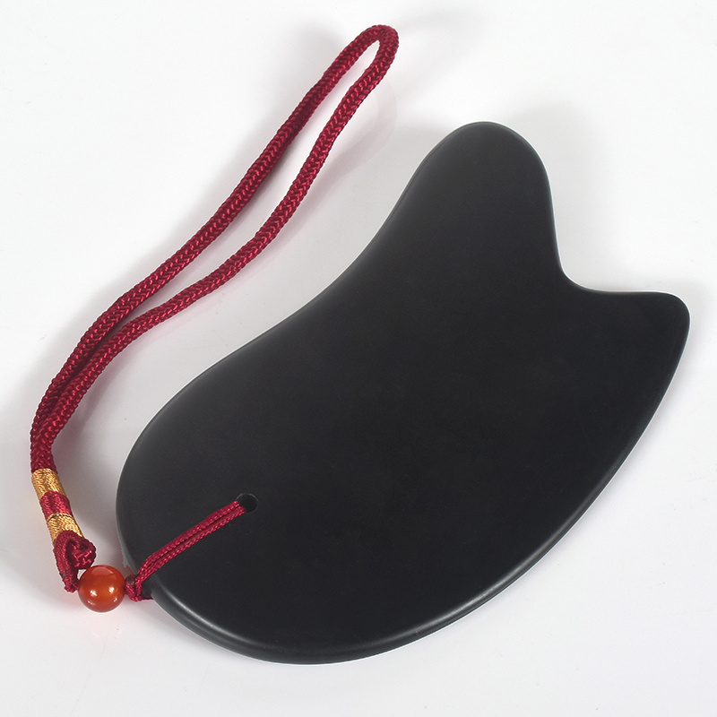 Wholesale Crystal Energy Stone Body Gua Sha Massage Tool Natural Bian Stone Gua Sha Board Black Stone Scraping Massager