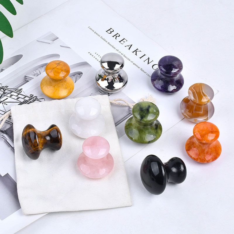 Hot Selling Mushroom Shape Jade Stone Eye Face Skin Care Guasha Massager Custom Logo Natural Crystal Facial Gua Sha Tool