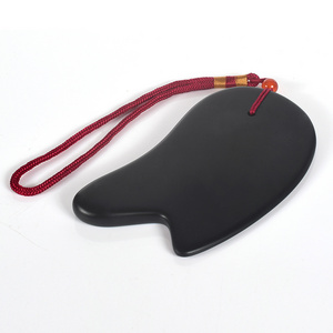 Wholesale Crystal Energy Stone Body Gua Sha Massage Tool Natural Bian Stone Gua Sha Board Black Stone Scraping Massager