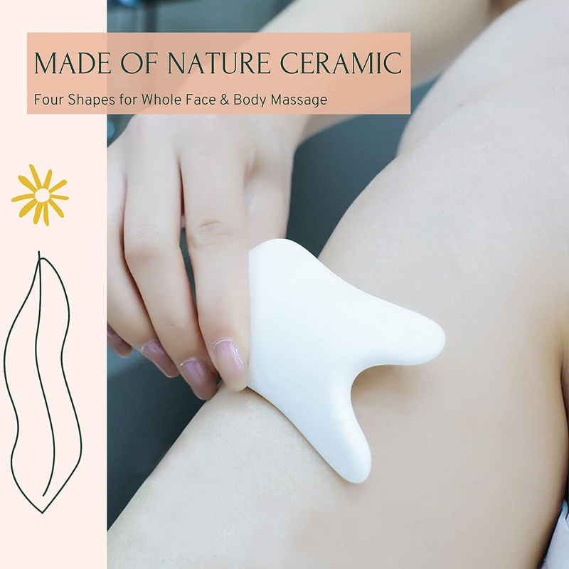 Ceramic Gua Sha Lymphatic Drainage Tool Ceramic Massager Body Sculpting Tool For Myofascial Release Ceramic Guasha