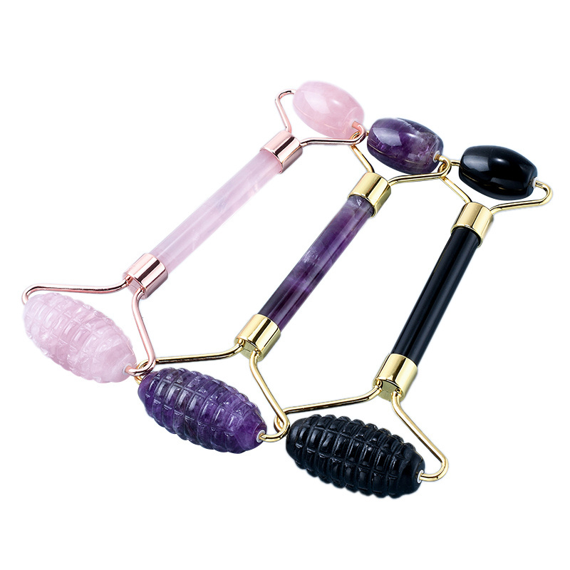 Leading Factory Supplier Face Jade Roller 100% Rose Quartz & Other Quartz Jade Facial Roller Massage Products for Face Slimming