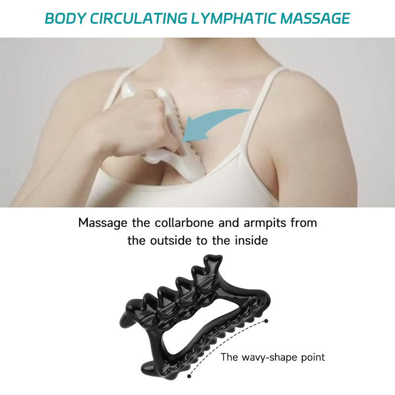 Hot Selling Full Body Skin Healthcare Sculpting Gus Sha Scraping Massage Tool White Ceramic Guasha Black Jade Stone Gua Sha