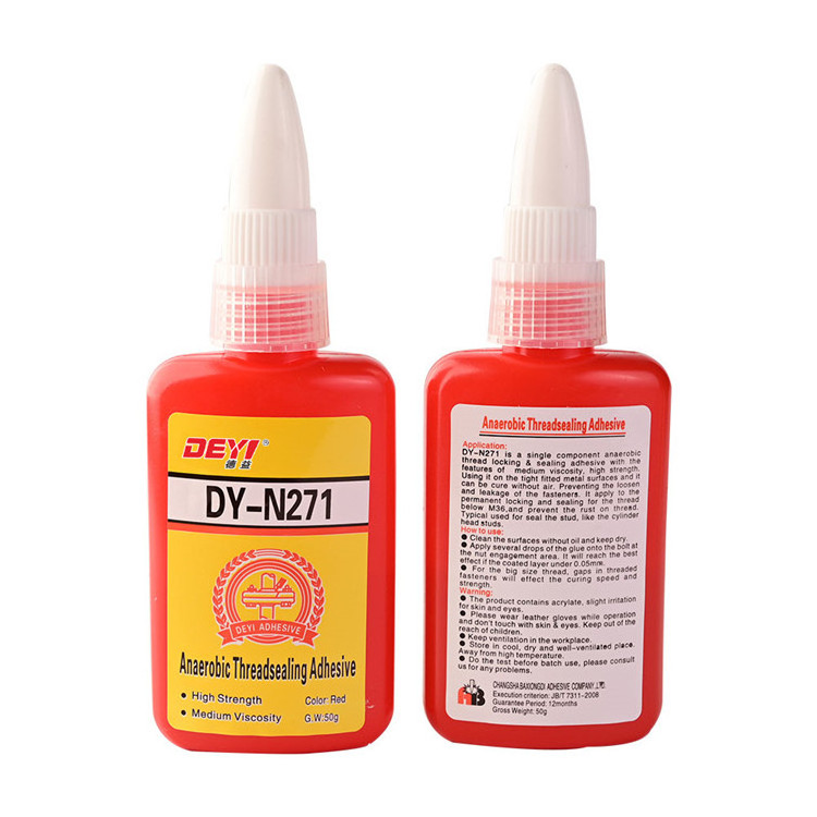 DEYI N271 red high strength screw glue anaenobic adhesive threadlocker