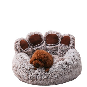 Wholesale Pet Products Dog Claming Warm Custom Cute Cat Soft Foam calming Paw Pet Bed Dog Fluffy Bed