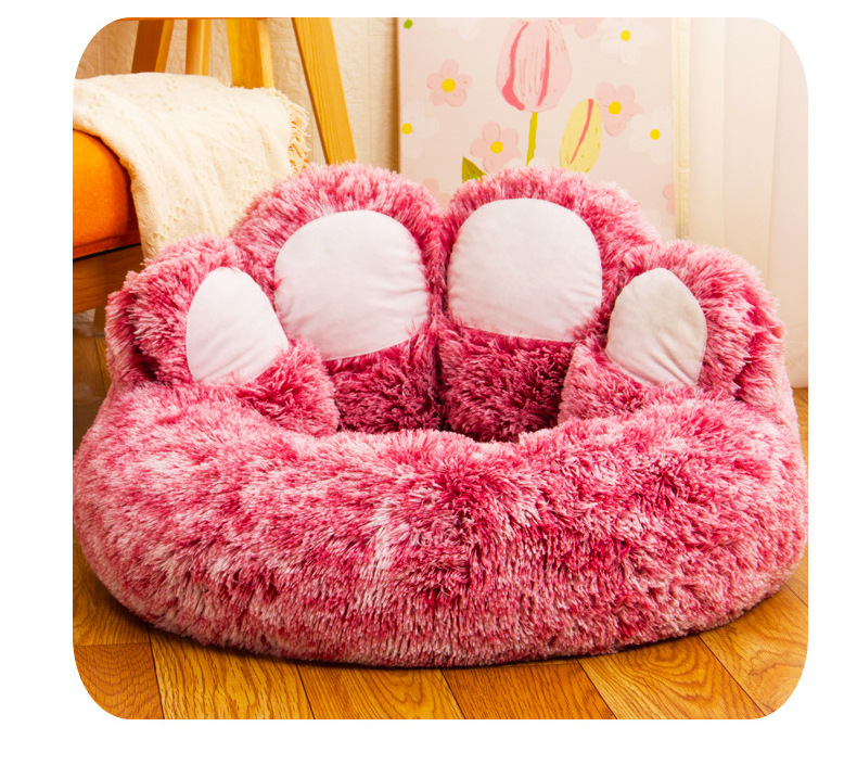 Wholesale Pet Products Dog Claming Warm Custom Cute Cat Soft Foam calming Paw Pet Bed Dog Fluffy Bed