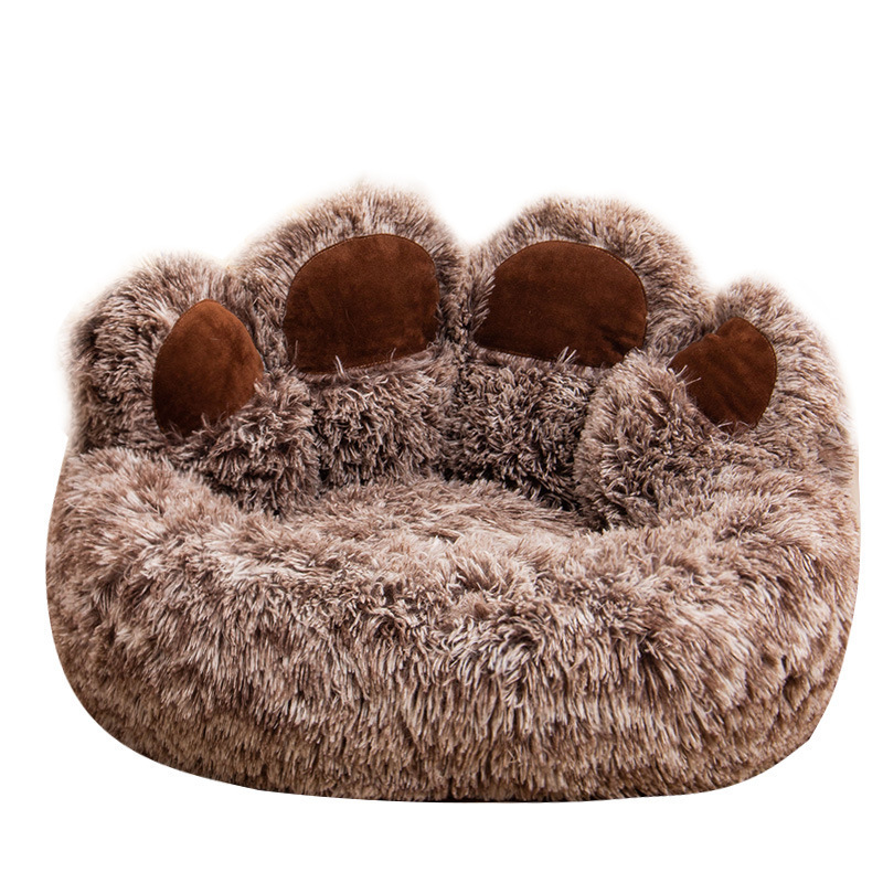 Wholesale Pet Products Dog Claming Warm Custom Cute Cat Soft Foam calming Paw Pet Bed Dog Fluffy Bed