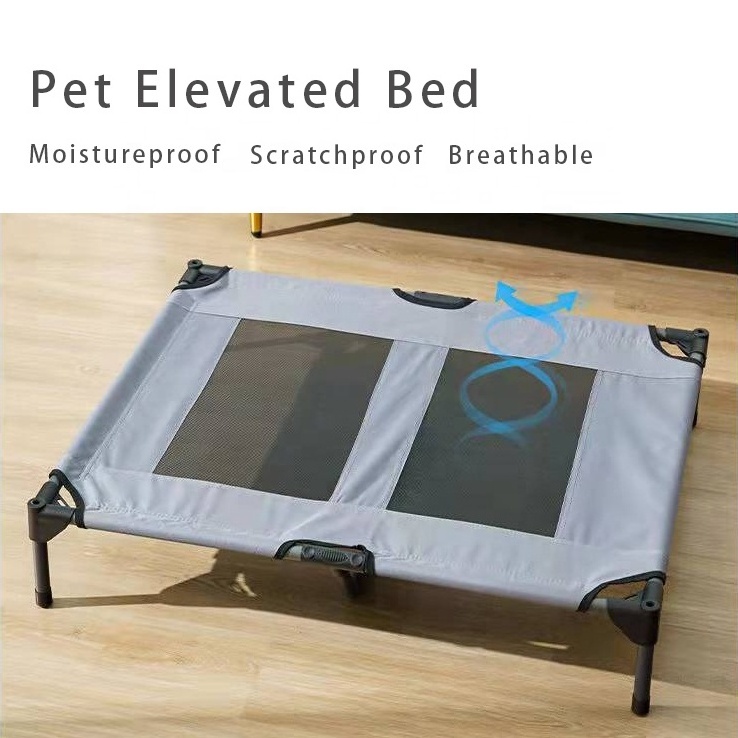 Moistureproof Pet Camp Bed Breathable Elevated Dog Bed Adumbral Outdoor Dog Bed with Canopy