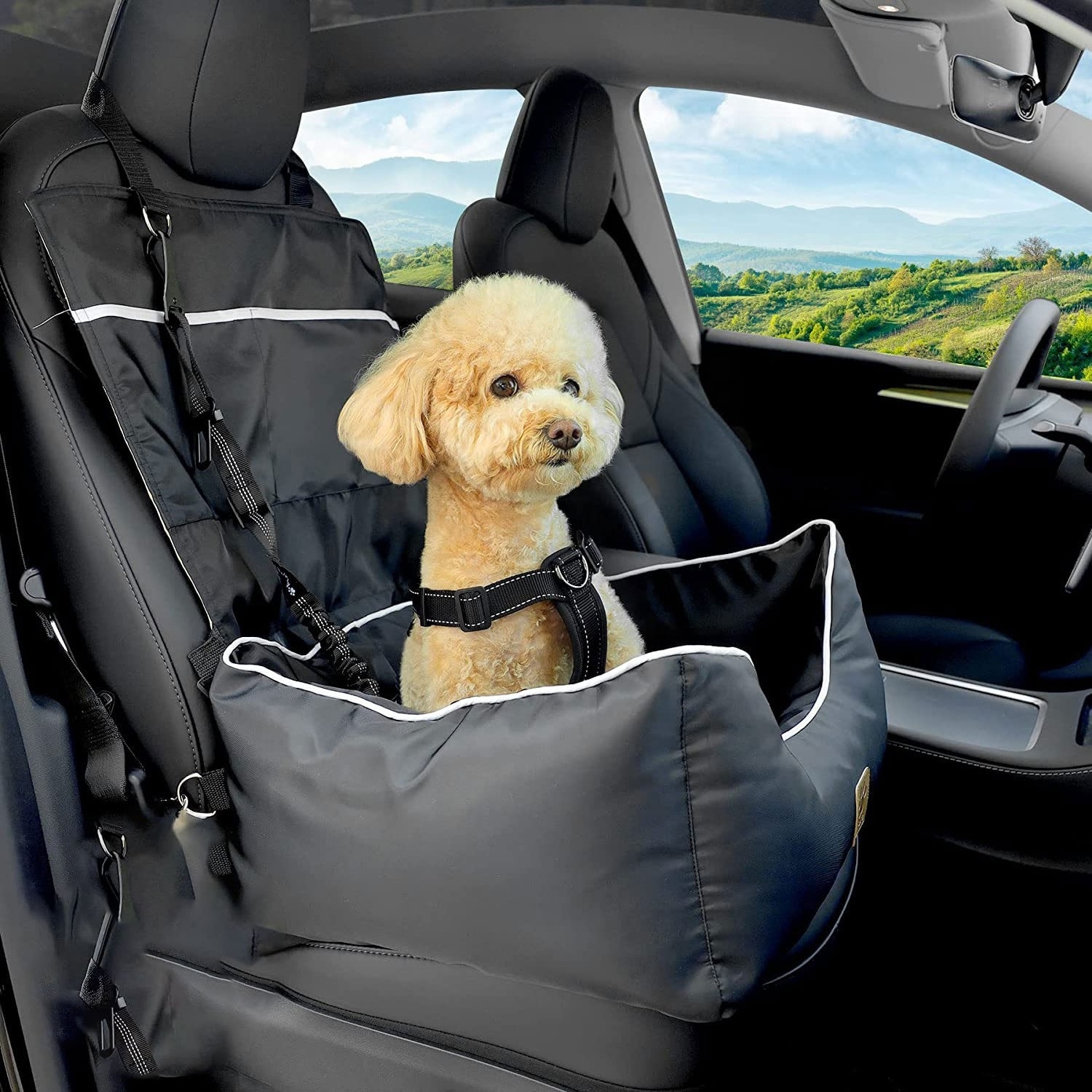 Removeable Luxury Dog Carrier Bag Waterproof Dog Car Seat Bed Washable Pet Car Seats Small Dogs