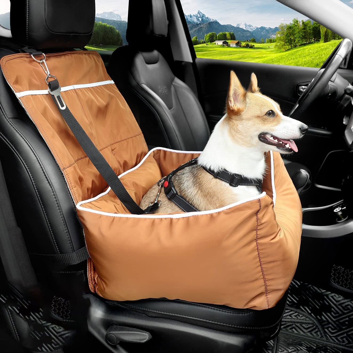 Removeable Luxury Dog Carrier Bag Waterproof Dog Car Seat Bed Washable Pet Car Seats Small Dogs