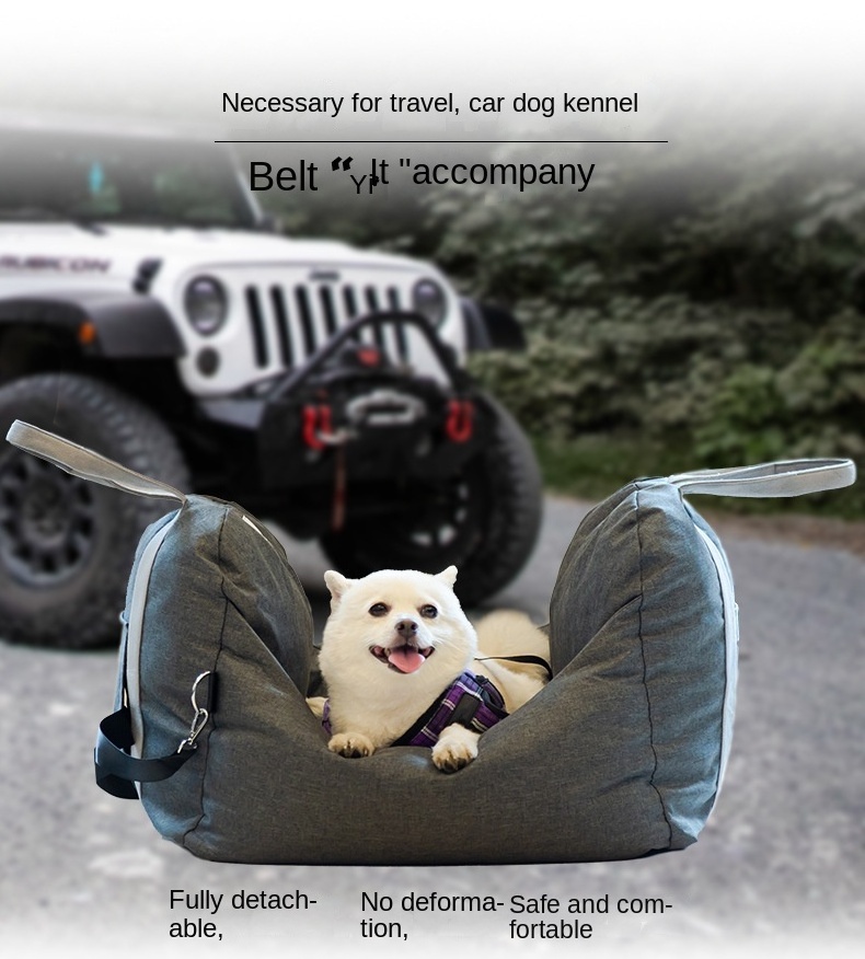 Creative portable car kennel portable kennel front and rear row car pet nest dog cat cat outdoor kennel