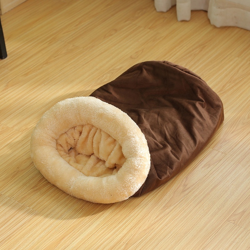 Novelty Cute Pet Sleeping Bag Warm Durable Luxury Plush Pet Cat Bed Soft Pet Bed for Cat