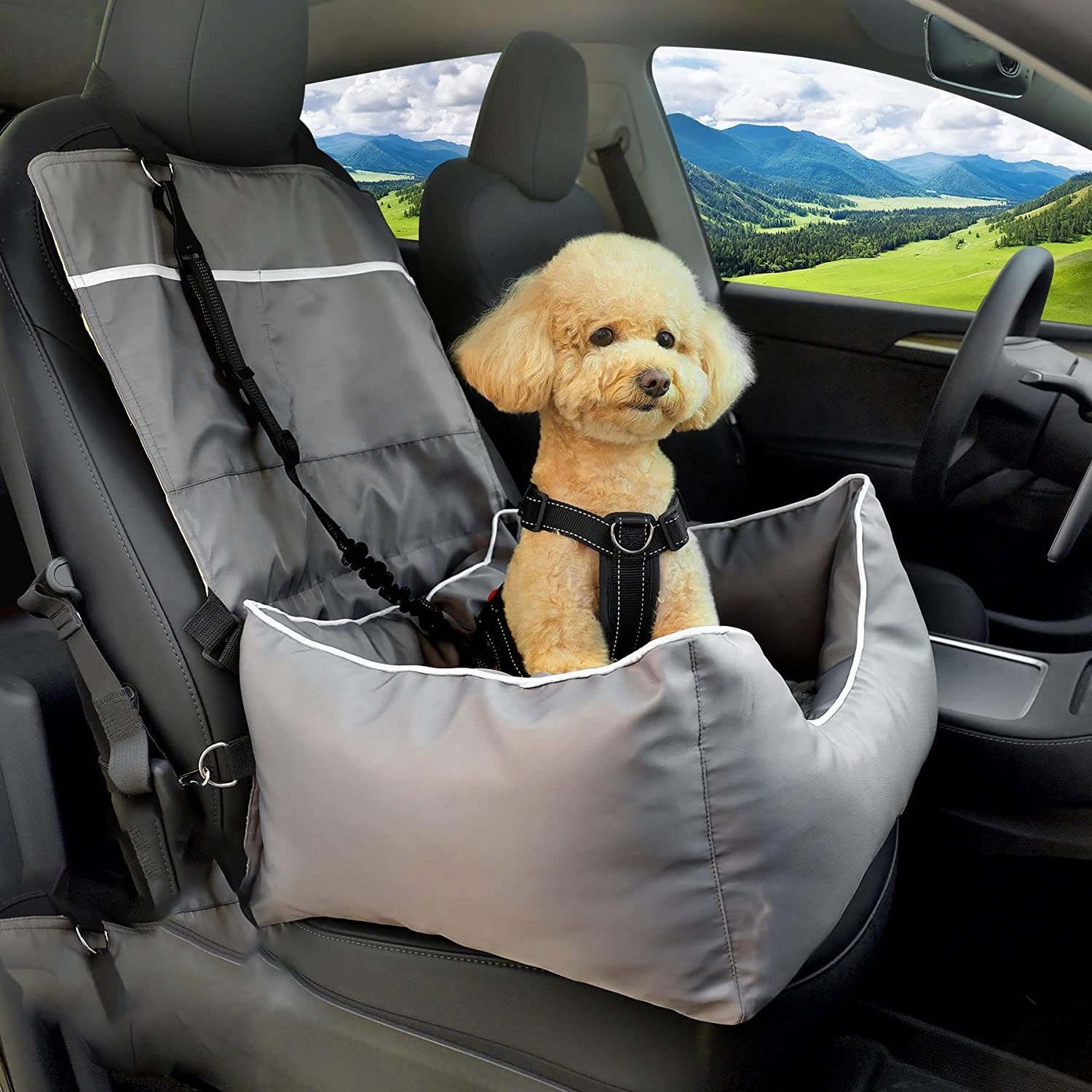 Removeable Luxury Dog Carrier Bag Waterproof Dog Car Seat Bed Washable Pet Car Seats Small Dogs