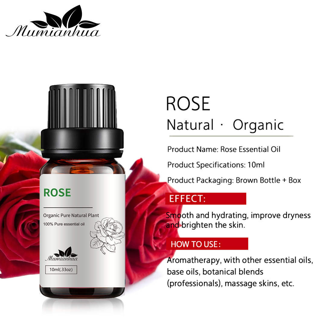 rose pure essential oil improve dryness and brighten the skin maintain skin mositure rose oil